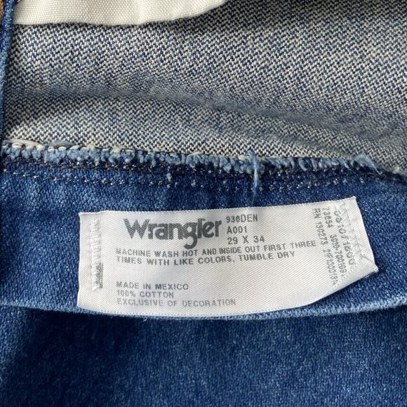 VTG Y2K Wrangler Rigid Cowboy Cut Slim Fit Jeans 936DEN Unisex 29x 34 - Picture 8 of 12